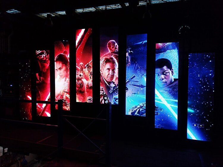 LED Screen Vertical Strips used for Star Wars Neon Run
