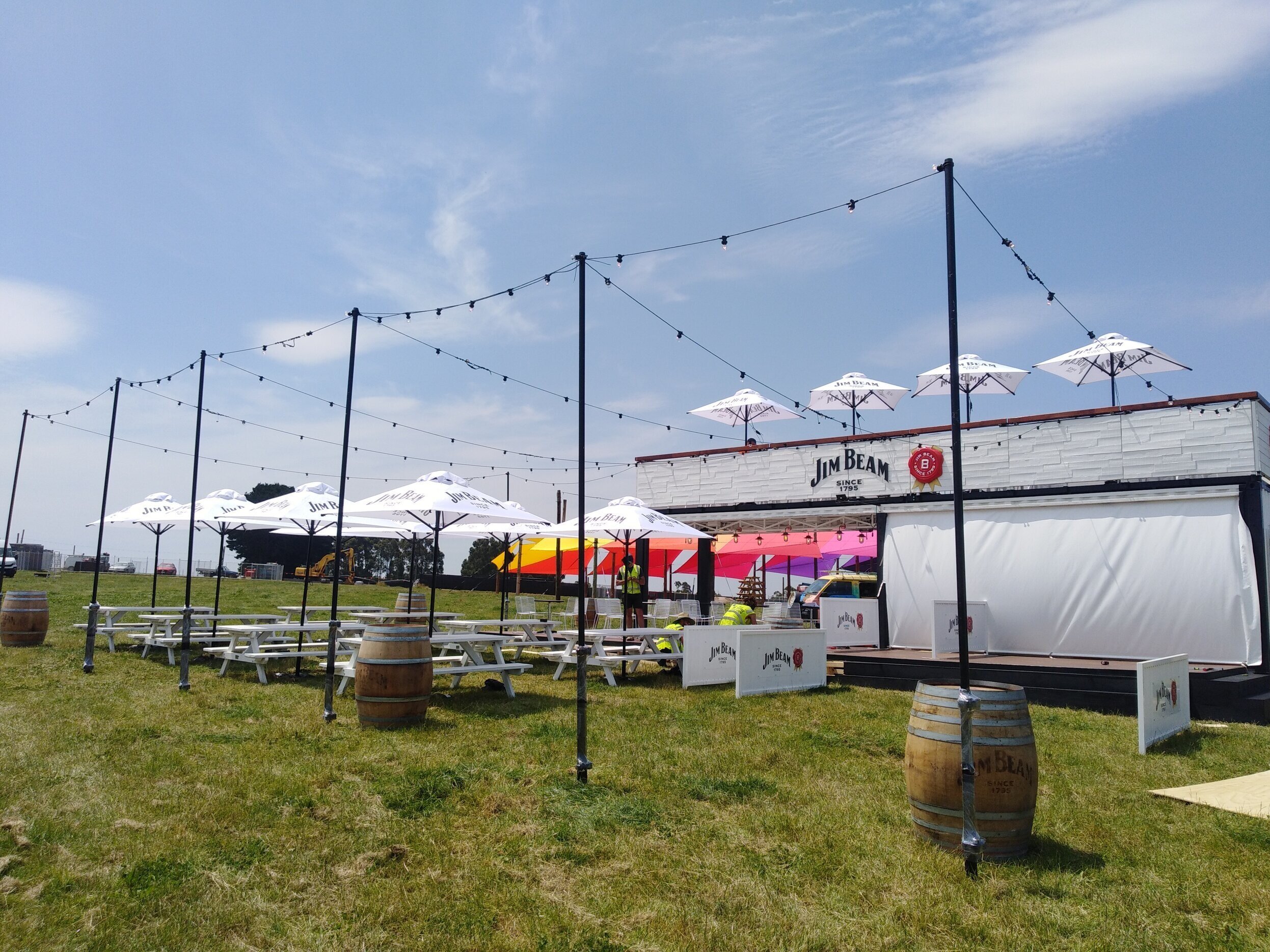 Festoon Lighting and Pipe supports supplied at Beyond The Valley Festival