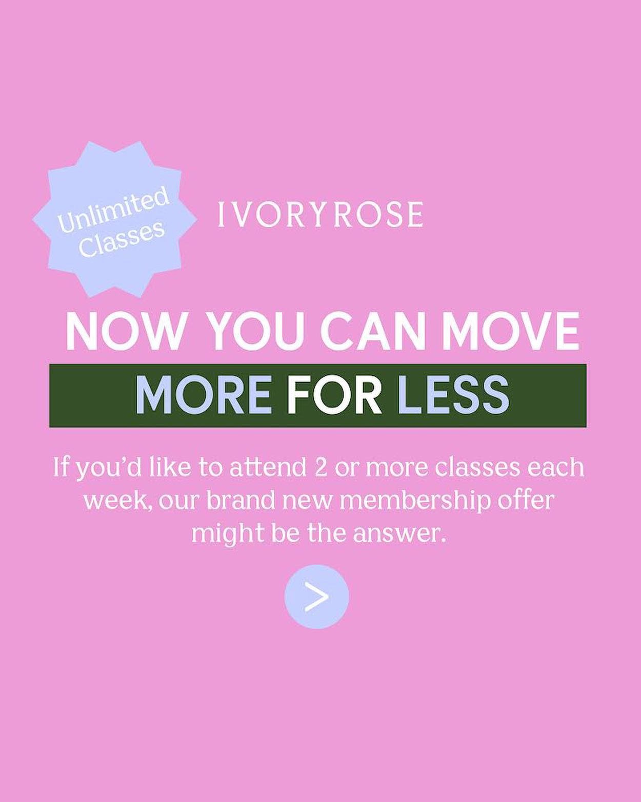 One class per week is great for mobility and strength, but if you want to start feeling real results: 2 or more classes each week is the sweet spot to fast track  healthier, happier, stronger 💪🏽 you. 

And now, you can move more for less with our b