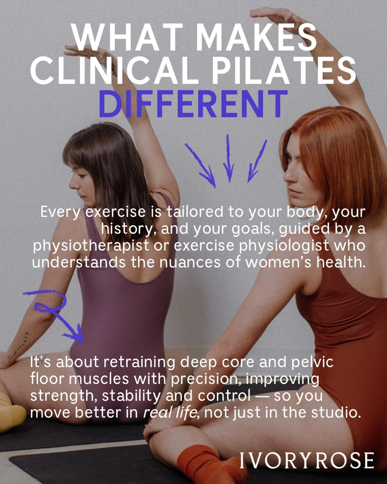Clinical Pilates just hits different, and here&rsquo;s why 👆

It&rsquo;s not just a workout, but instead, targeted +  personalised exercises to help you move better 🤍

Find out more about how our Clinical Pilates can help you via link in bio.
