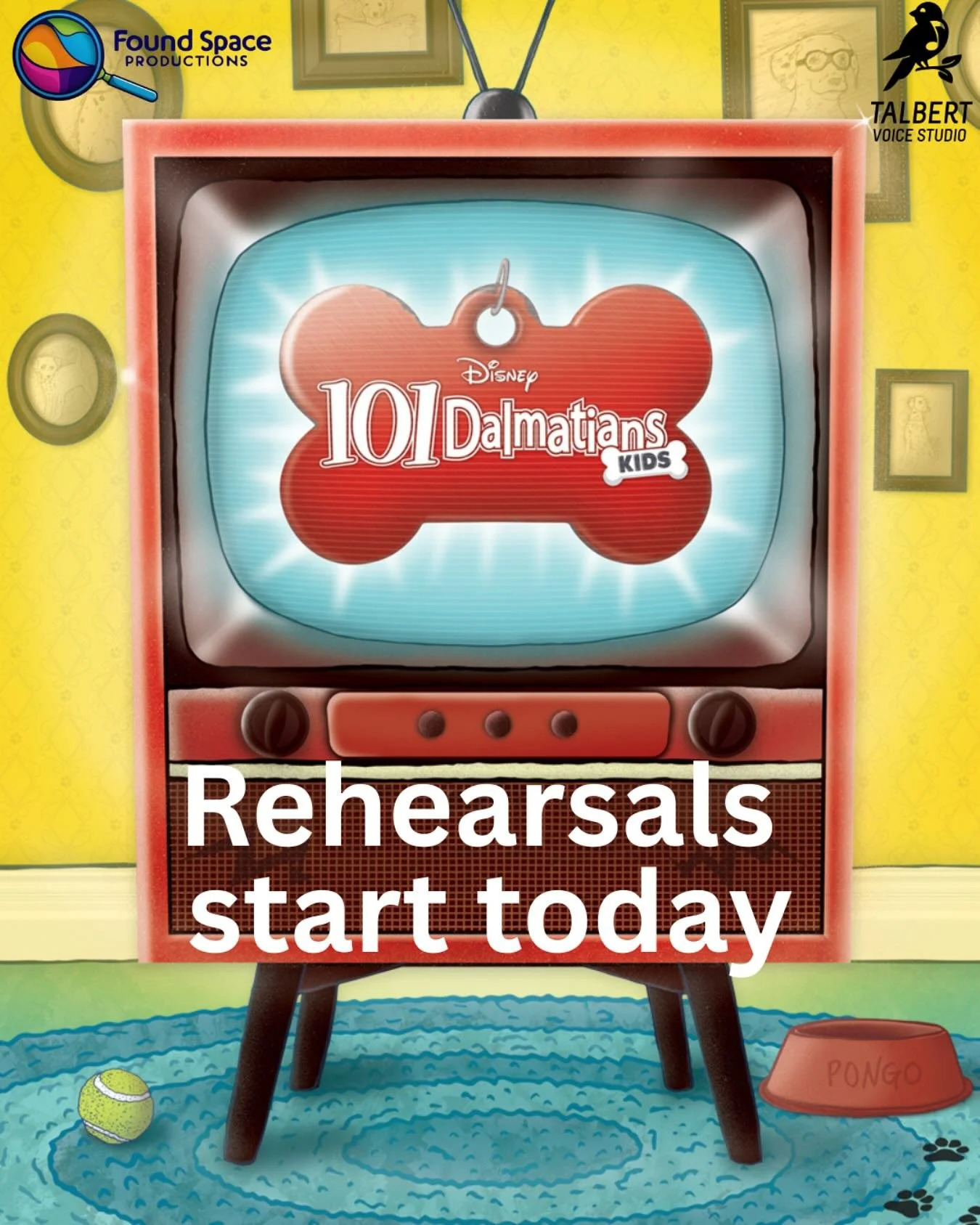 Rehearsals start tonight! 

Puppies parent meeting 5:45-6:00
Puppies rehearsal 6:00-6:45

Full cast parent meeting 6:45-7:00
Full cast rehearsal 7:00-8:30