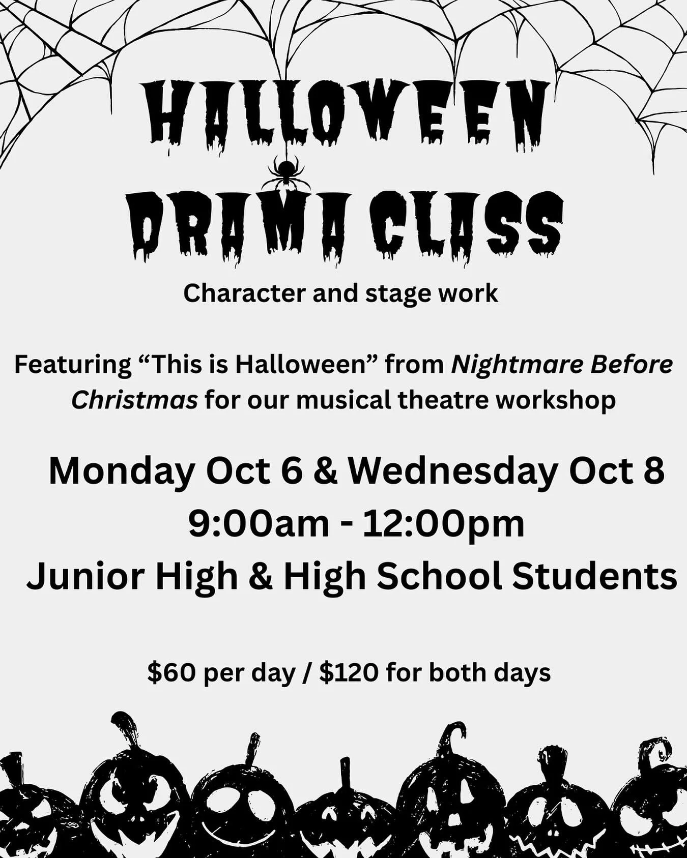Learn theatre skills with Camryn &amp; Sam on Monday/Wednesday next week. 

Drama classes for junior high and high school kids. 

Register at https://www.talbertvoicestudios.com/fall-2025-classes