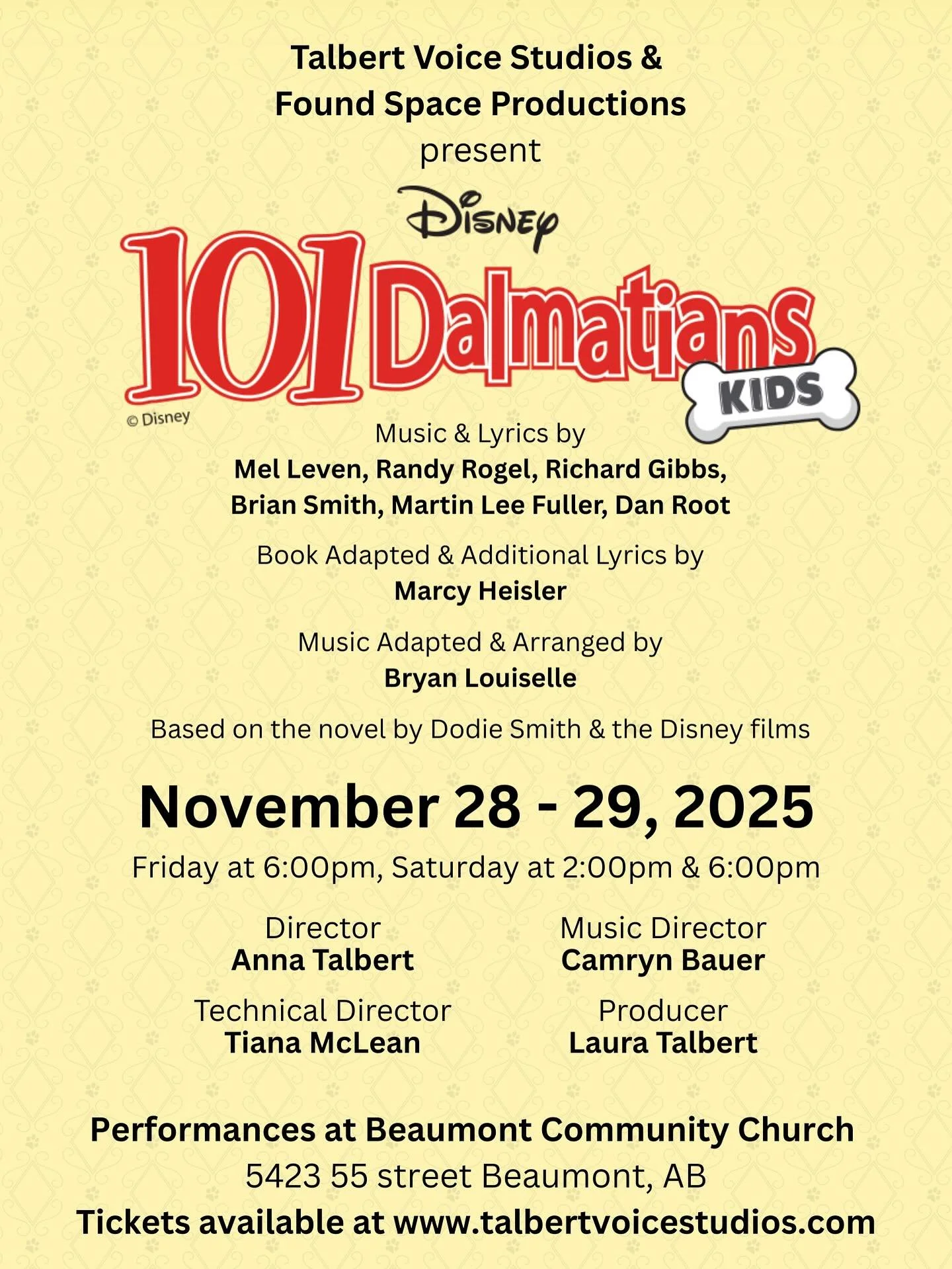 $5 tickets are available for our next musical theatre show opening in November! 

We will have a puppy themed makers market on Saturday including fresh flowers, baked goods, textile arts, toys, and more! 

tickets available at https://www.zeffy.com/e