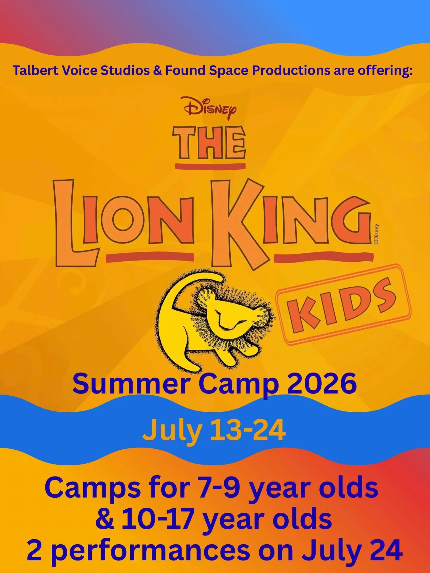 Our very first full show summer camp is coming this July! With groups for 10-17 year olds, and 7-9 year olds, this camp will be wild fun! 

The two-week camp will end with 2 performances open to the public.

More information and registration can be f