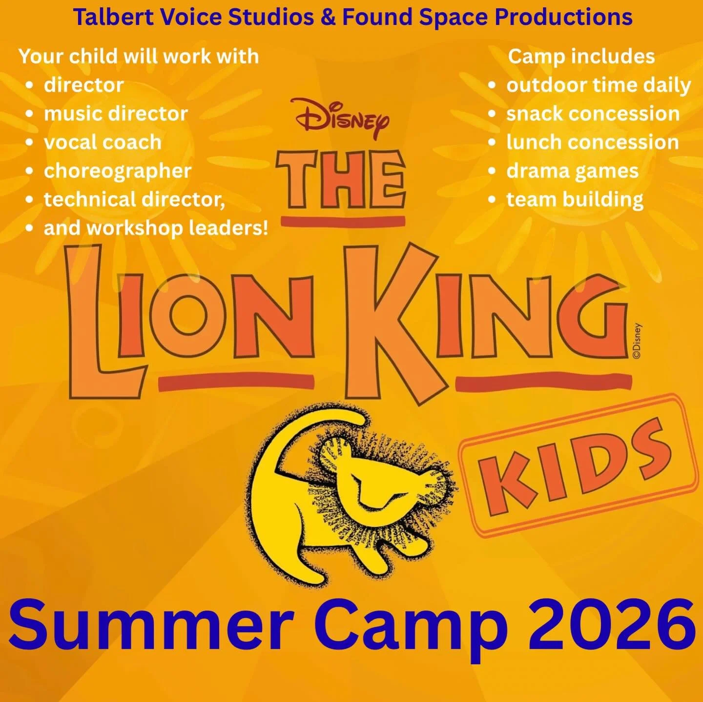 Look at all the cool stuff included in our summer musical theatre camp!

You can find more information and a registration link on our website at https://www.talbertvoicestudios.com/summer-2026-musical-theatre-camp