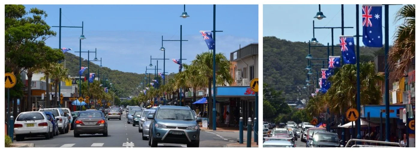 Australia Day flags in West Street, Umina Beach