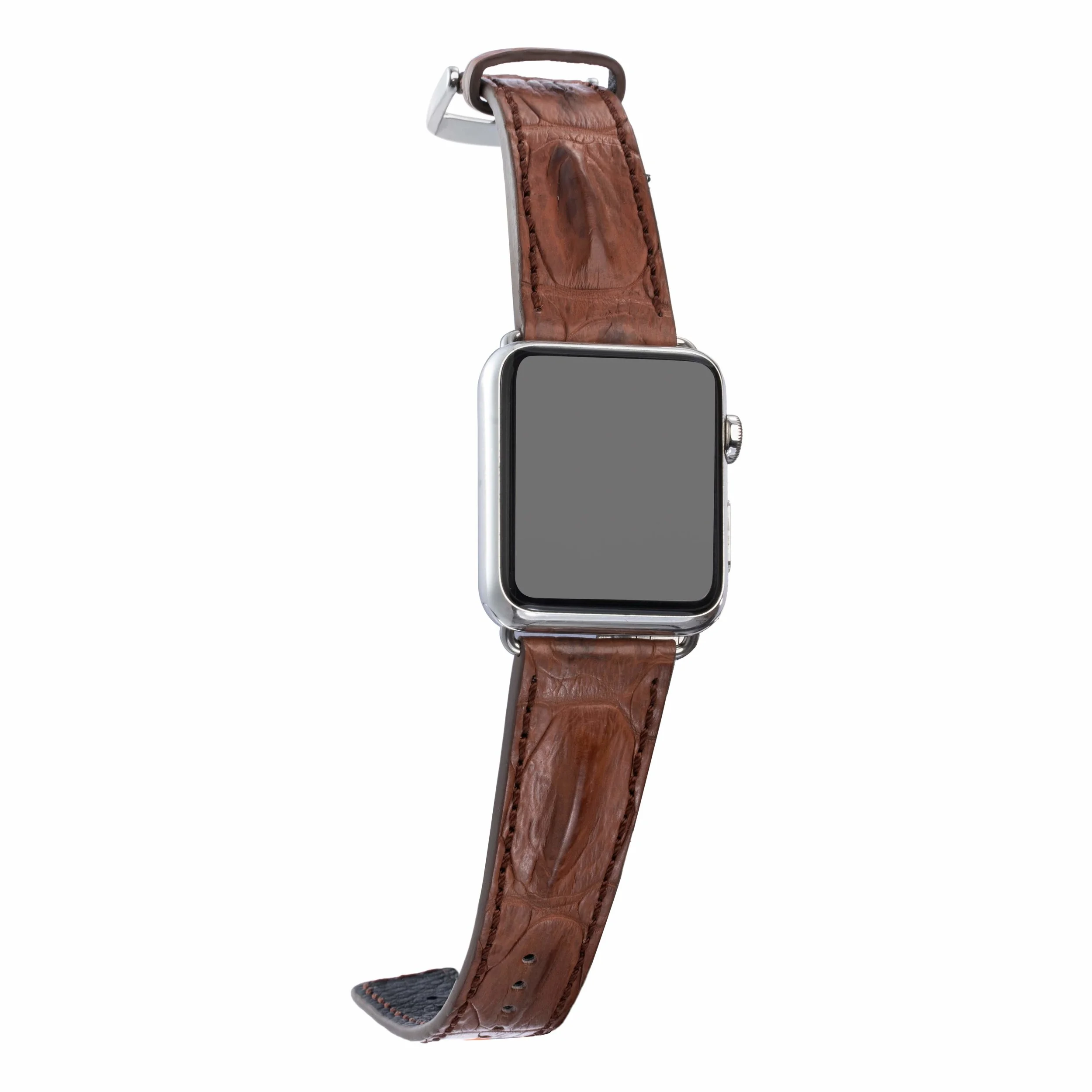 CHOCOLATE HORNBACK APPLE WATCH STRAP