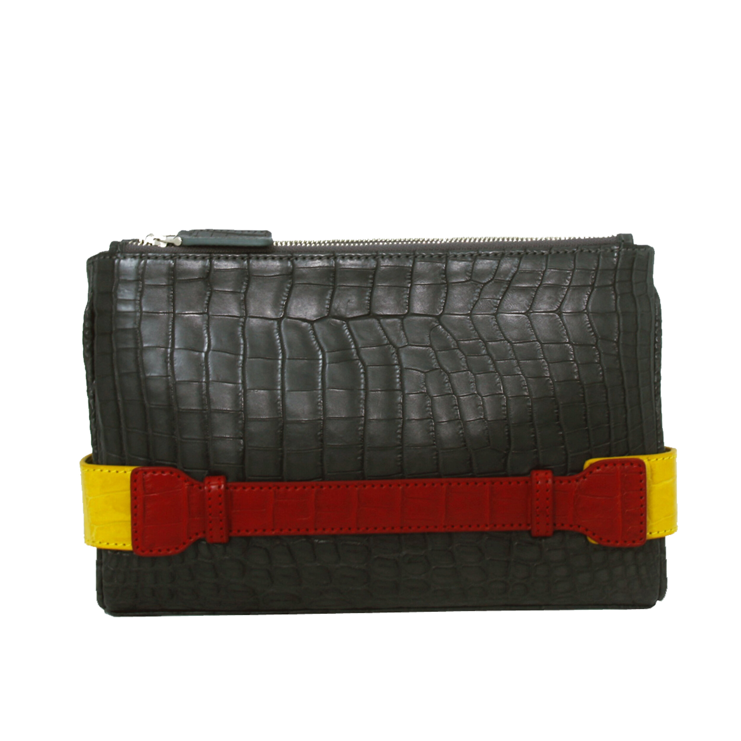 0199 HAND LOOP RED STITCH CLUTCH