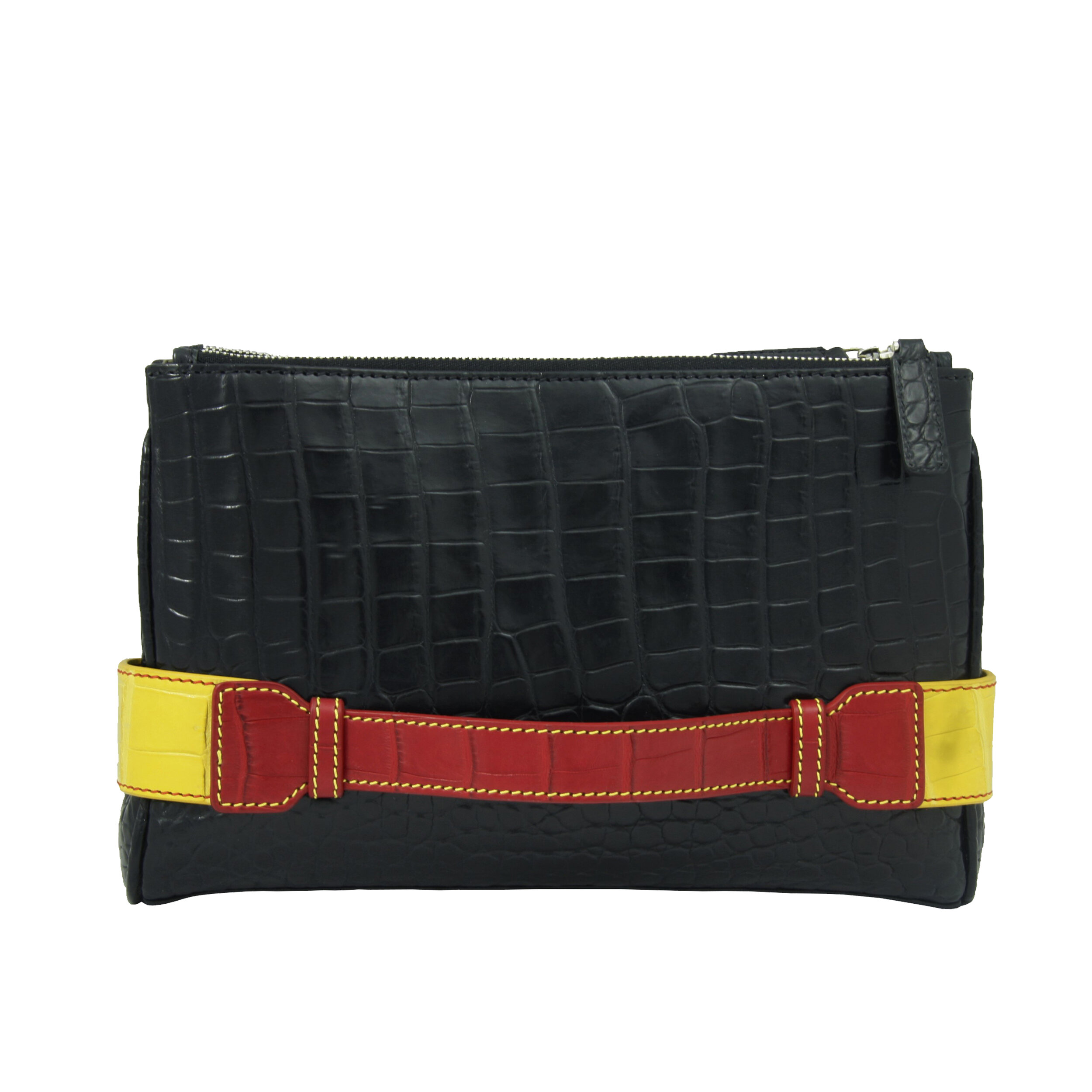 0199 HAND LOOP YELLOW STITCH CLUTCH
