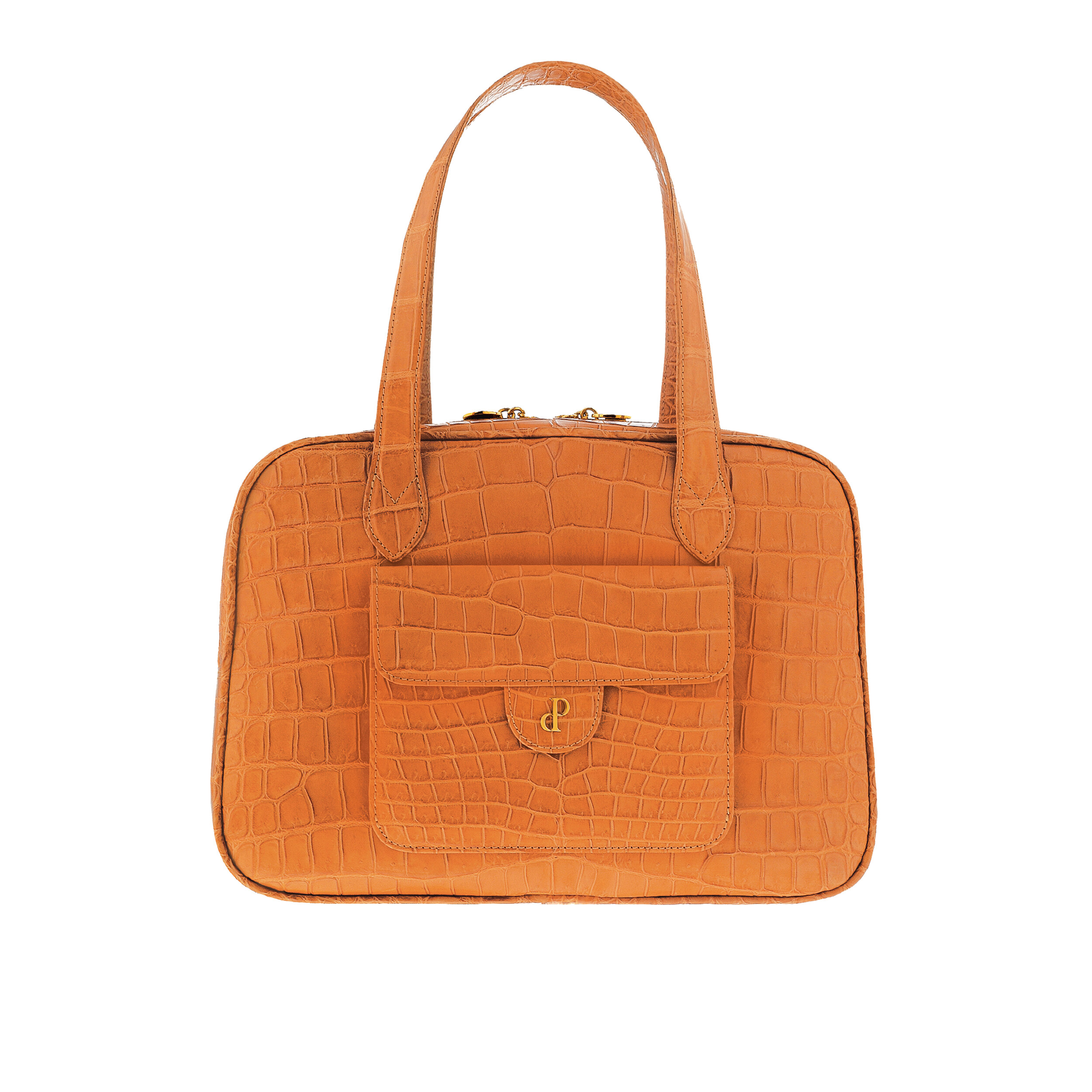 084 ORANGE TOP HANDLE BAG