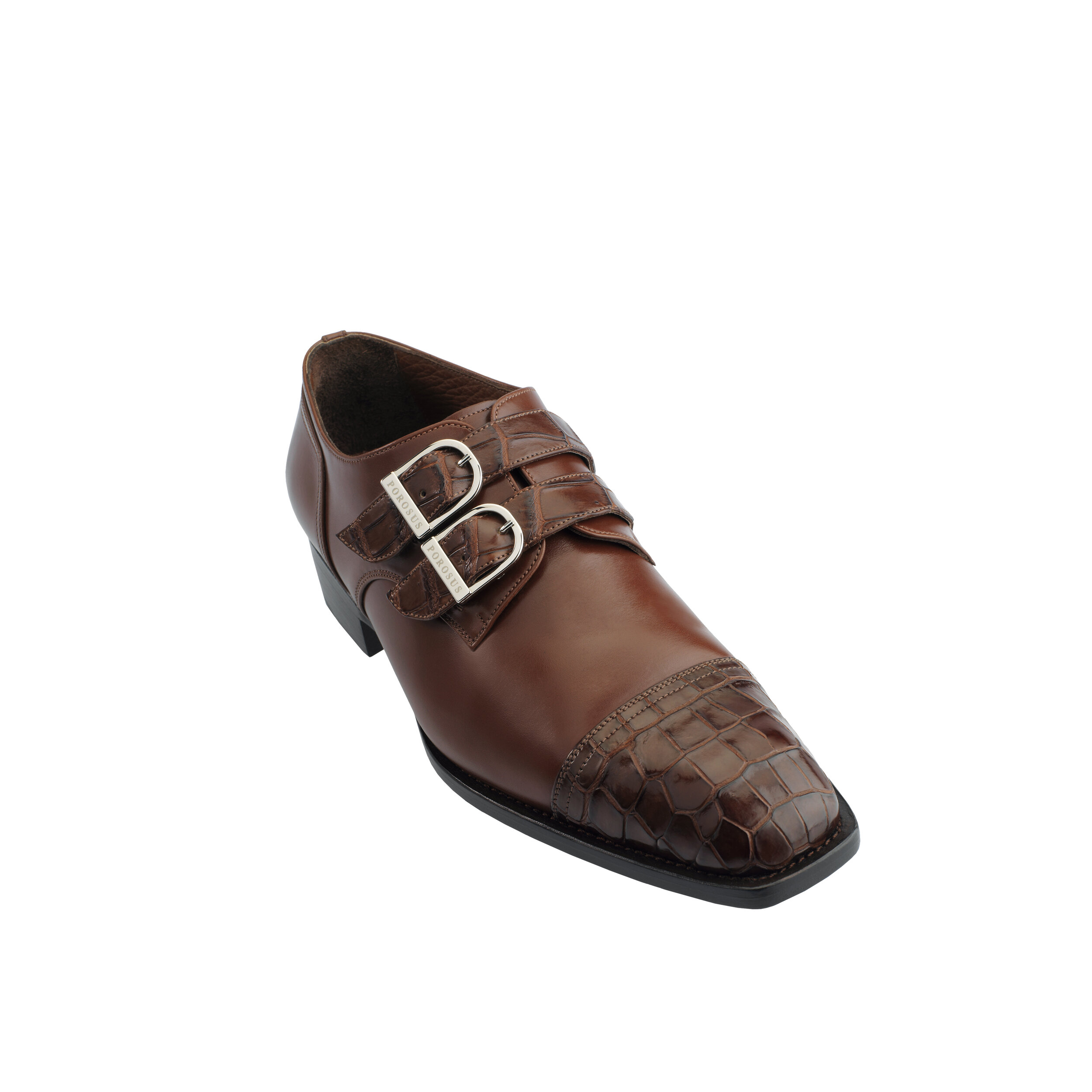 3AB BROWN DOUBLE STRAP SHOES