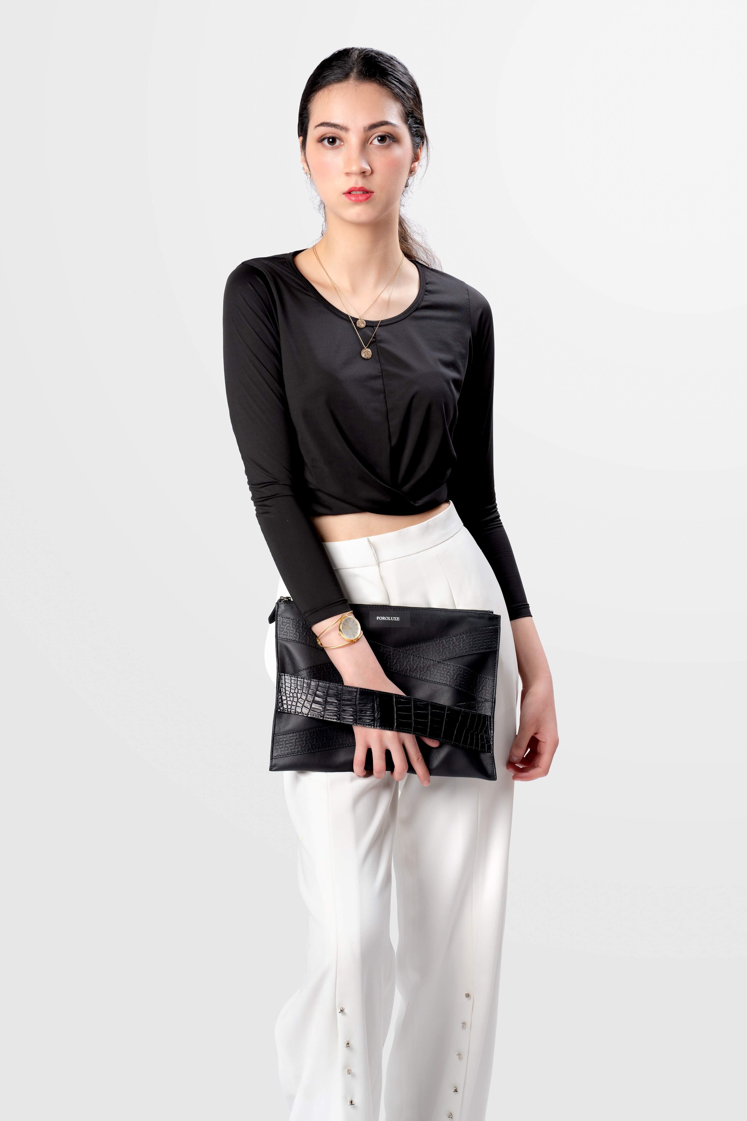 TWO LOOKS MONOGRAM CLUTCH