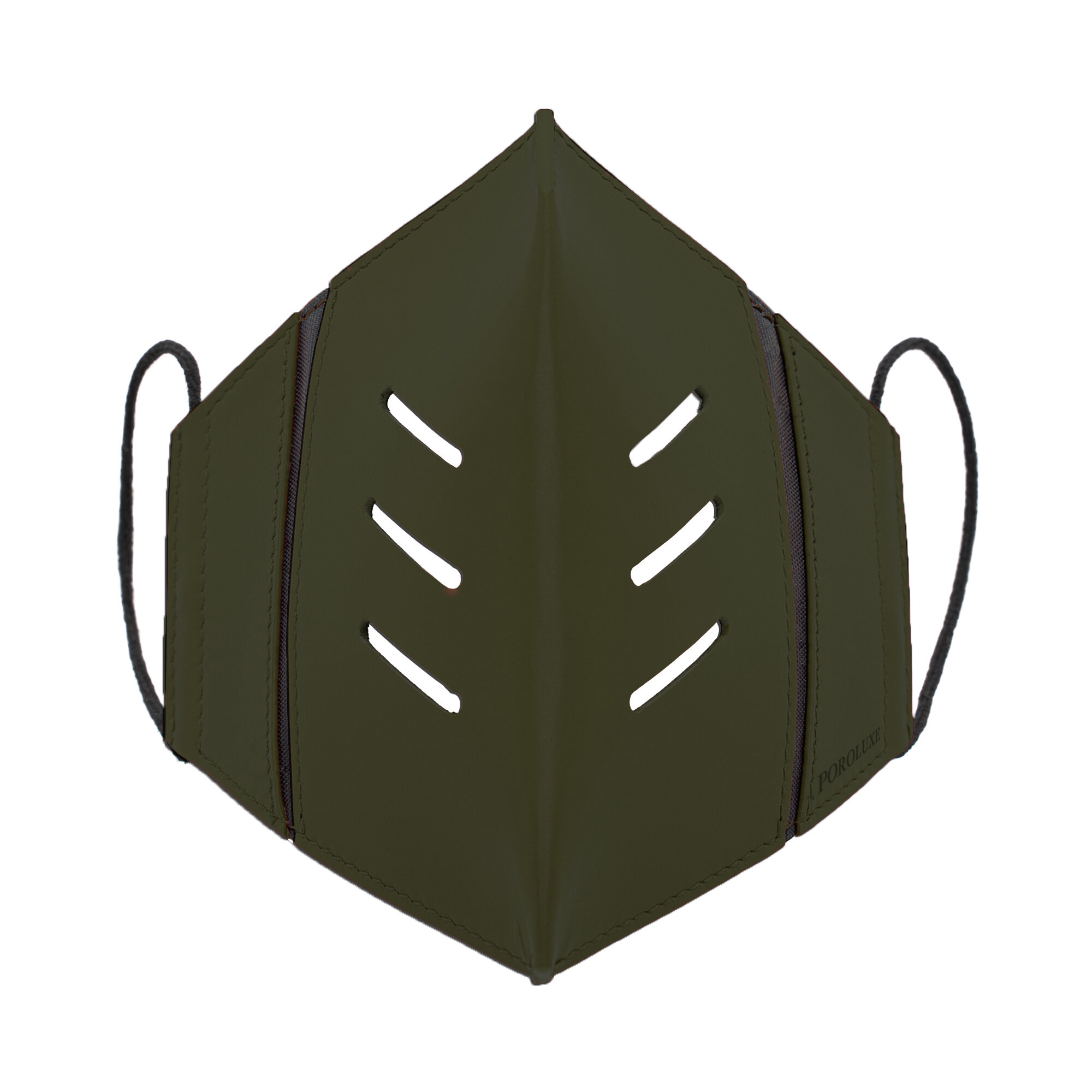 OLIVE GREEN CALF LEATHER MASK
