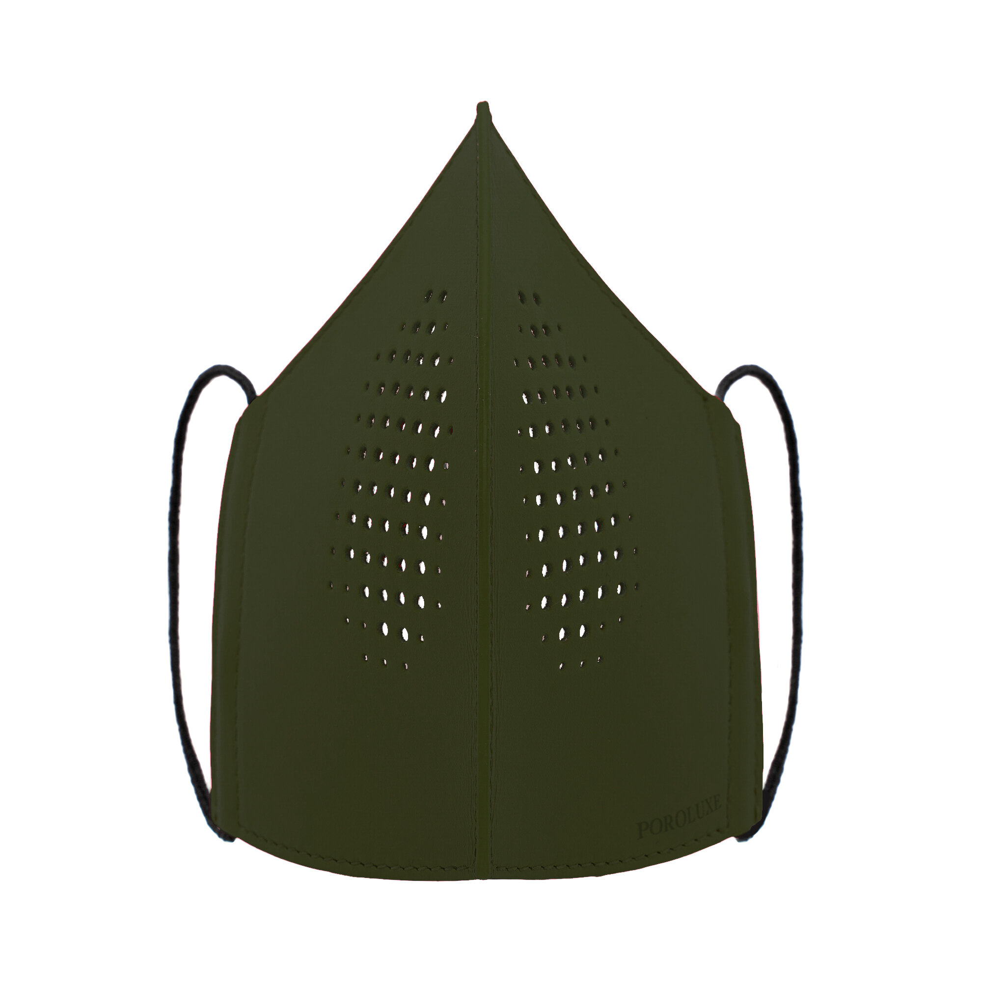 OLIVE GREEN CALF LEATHER MASK