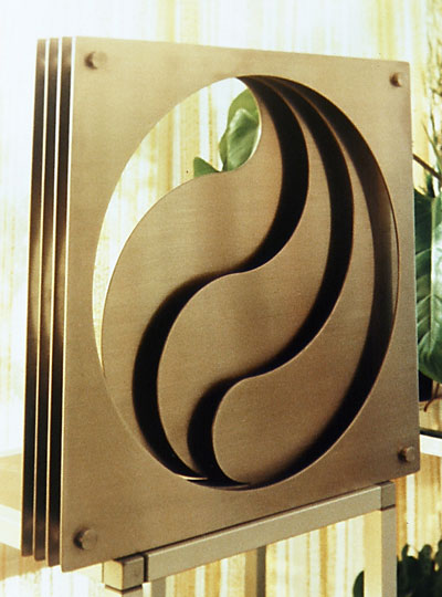  1986, Private commission,  Auckland, Aluminium sheet metal, 500 x 500 x 250mm