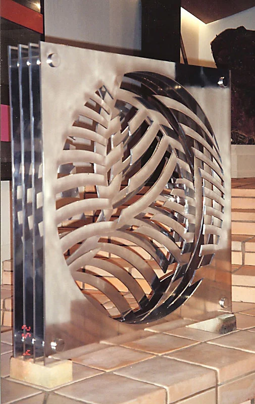 1993-4, Private commission, stainless steel sheet metal, 2 x 2m x 35mm, New Plymouth