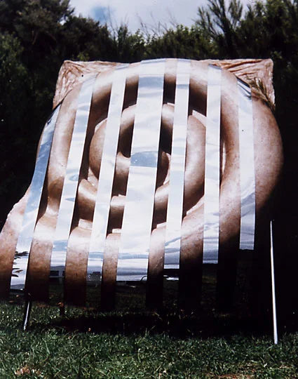 1986, Auckland City Art Gallery Survey Shoiw 1, Meandering Spiral,  located at Auckland Girls' Grammar School, Fibreglass resin/alabaster/stainless steel 3 x 2.5 x 2.5m