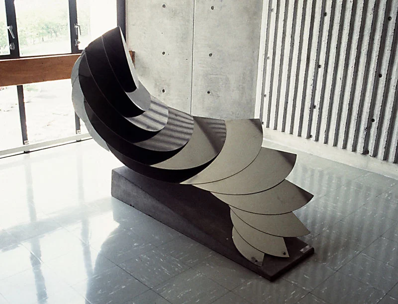 1976, Auckland Medical School, University of Auckland, Stainless steel sheet metal, 1.35 x 1.6 x 1.35m