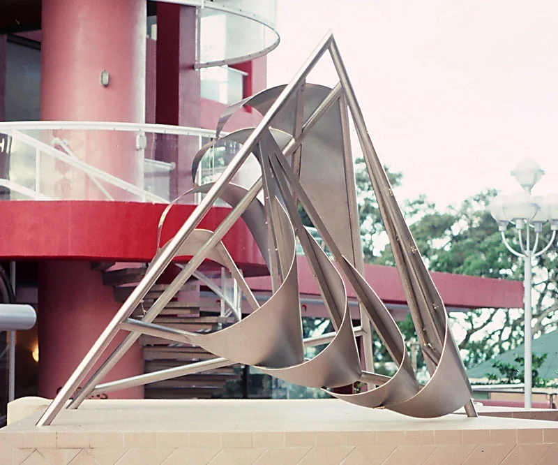 1987, Hurstmere Plaza, Takapuna, North shore City, Auckland, Marine stainless steel sheet metal. 3m x 7m x 5m
