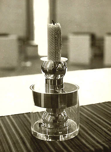 1971, Altar candle,  St Paul's Cathedral, Dunedin, Chromed cast bronze in plexiglass casing,  280 x 185cm x 185mm