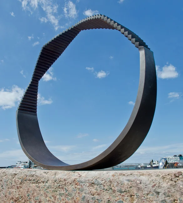 2013, Jolt, Sand cast bronze, 950 x 1060 x 185mm, Summer of Sculpture, Wynyard Quarter, Auckland.