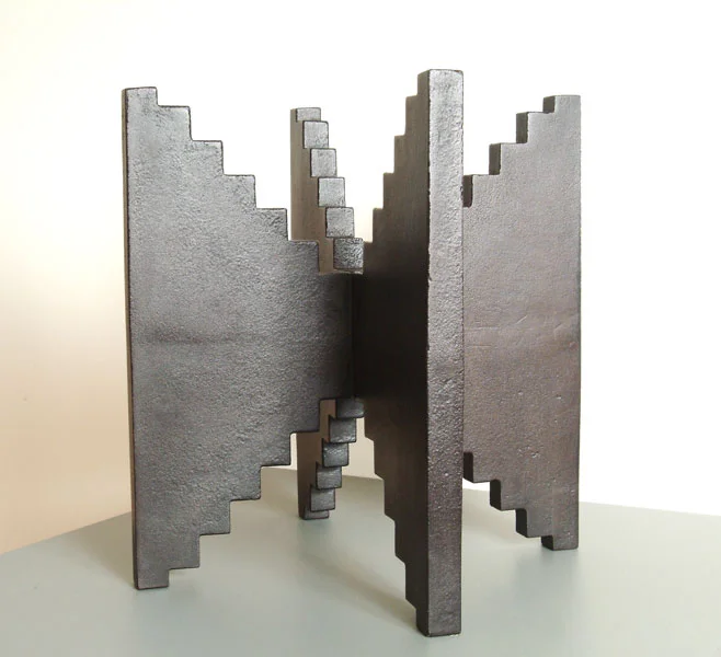 2004, Palindrome, Sand cast iron, 380 x 290 x 290mm, Iron show, McPherson gallery, Auckland.