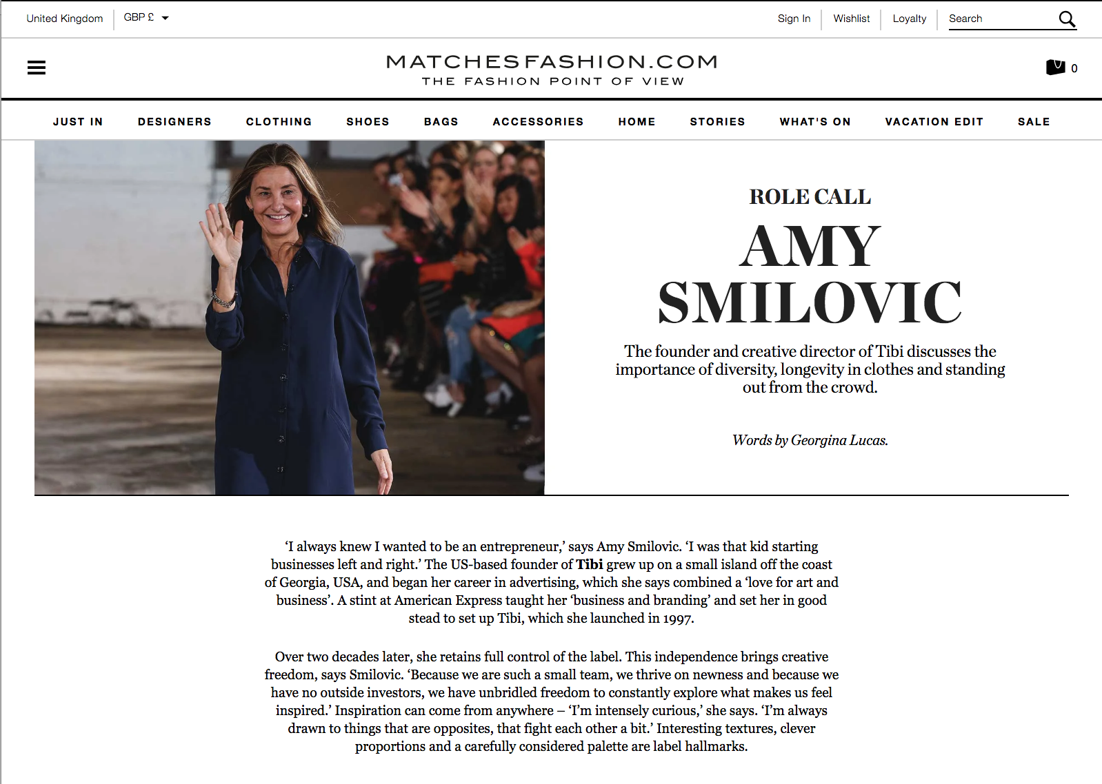 Role Call Amy Smilovic, Tibi