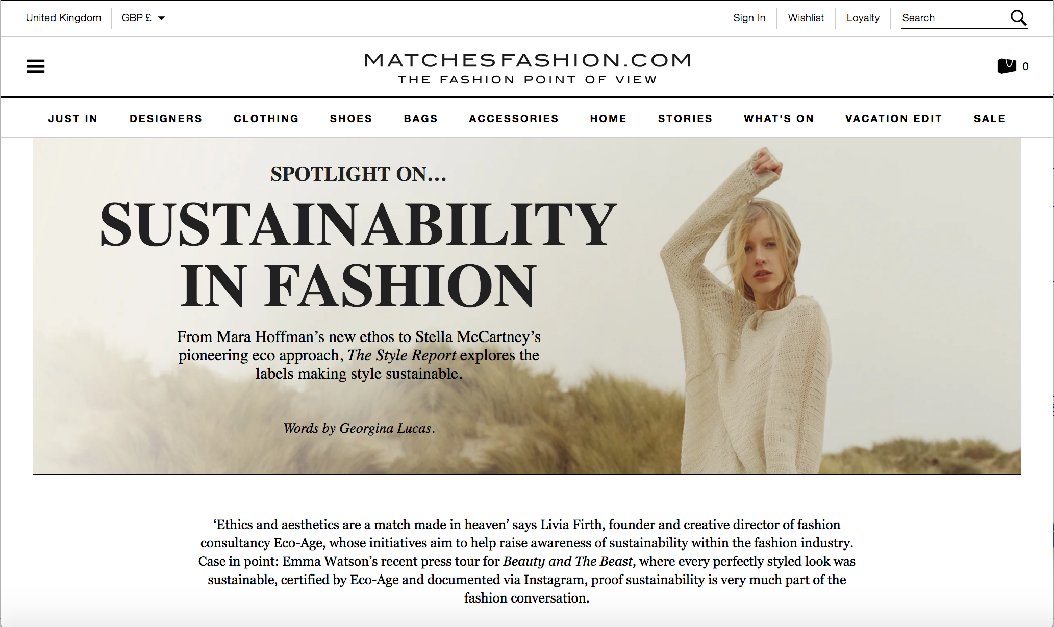 Sustainability in fashion