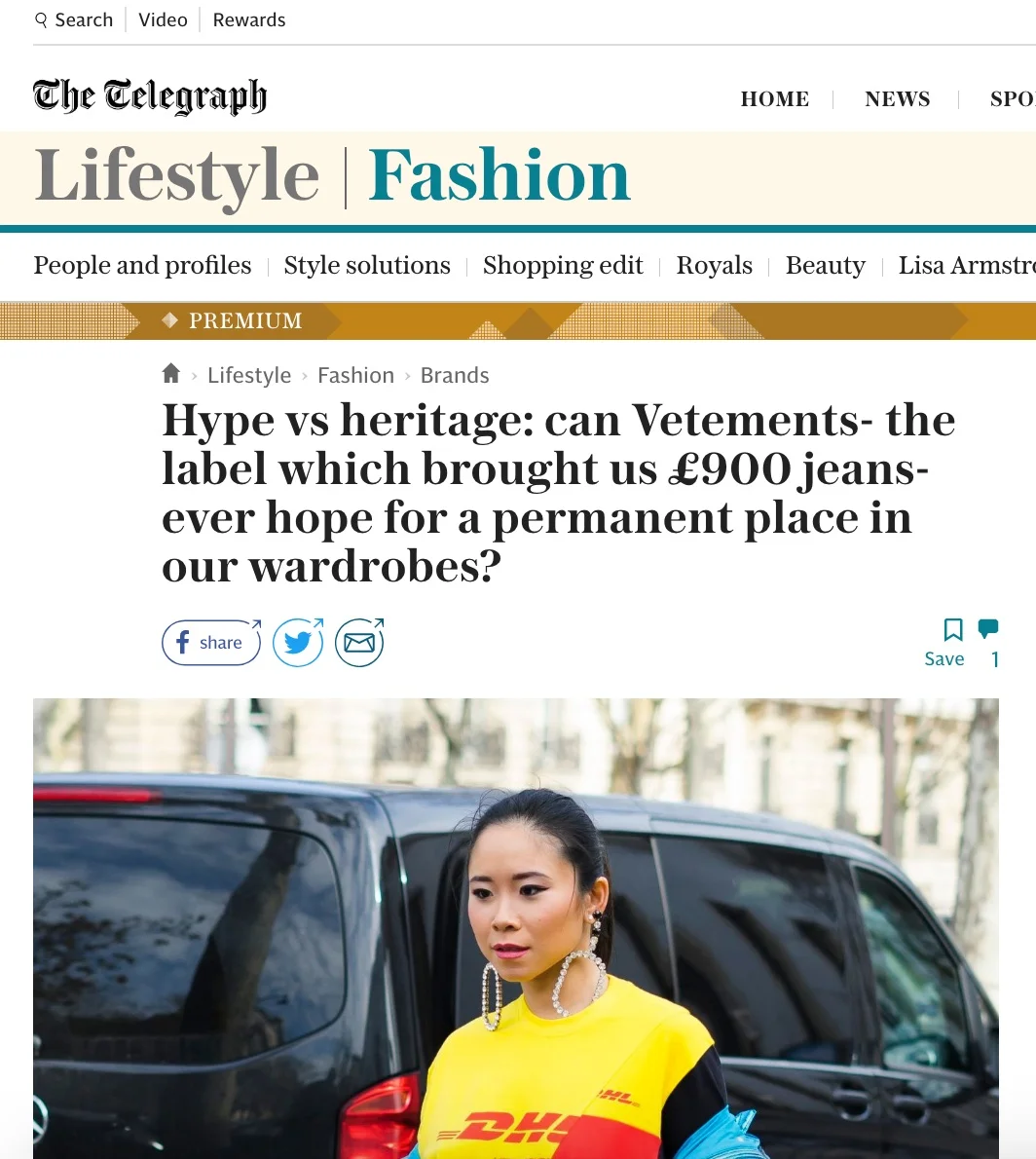 Hype vs heritage: can Vetements- the label which brought us £900 jeans- ever hope for a permanent place in our wardrobes?