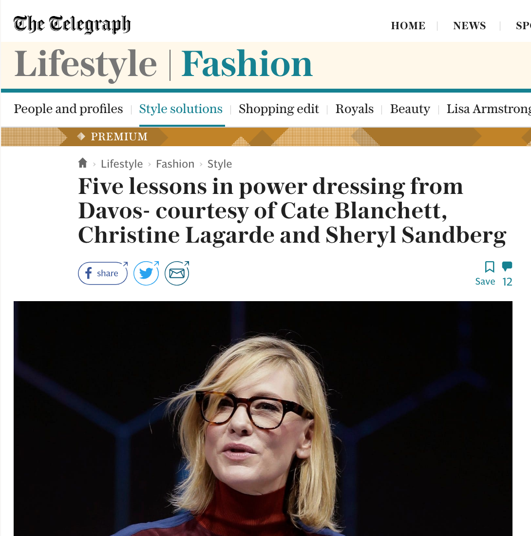 Five lessons in power dressing from Davos - courtesy of Cate Blanchett, Christine Lagarde and Sheryl Sandberg