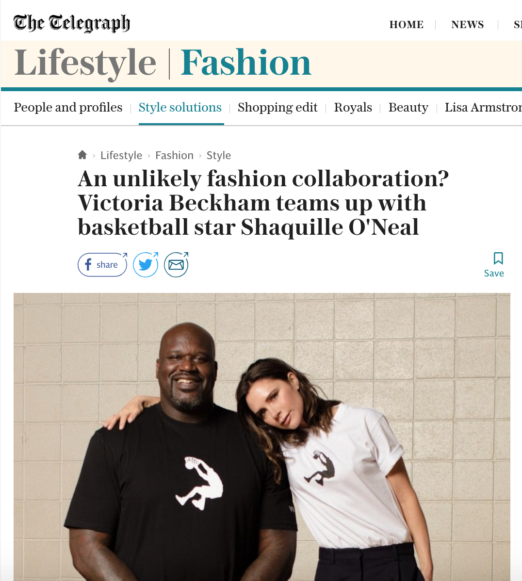 An unlikely fashion collaboration? Victoria Beckham teams up with basketball star Shaquille O'Neal