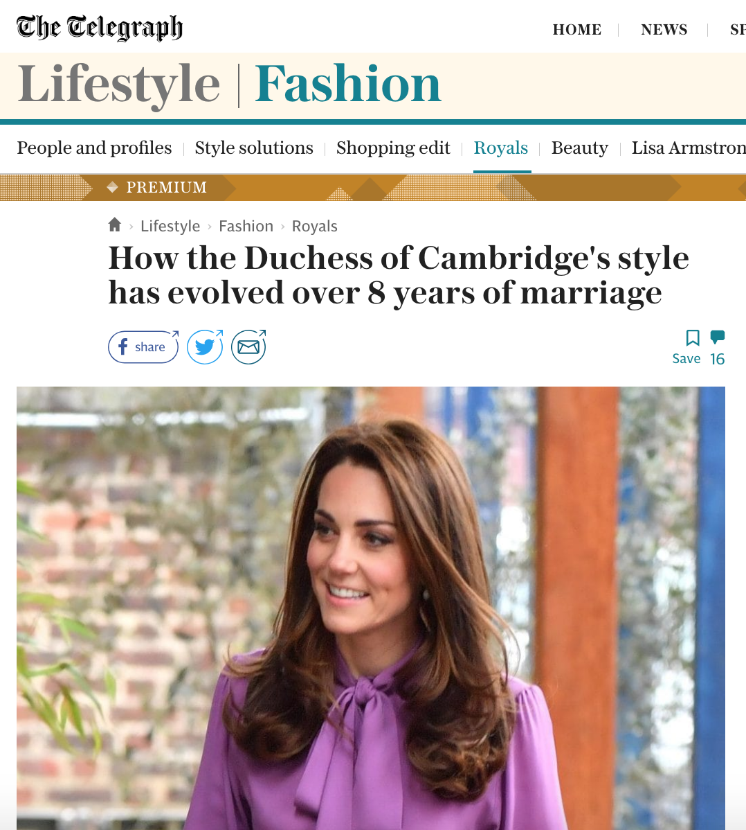 How the Duchess of Cambridge's style has evolved over 8 years of marriage