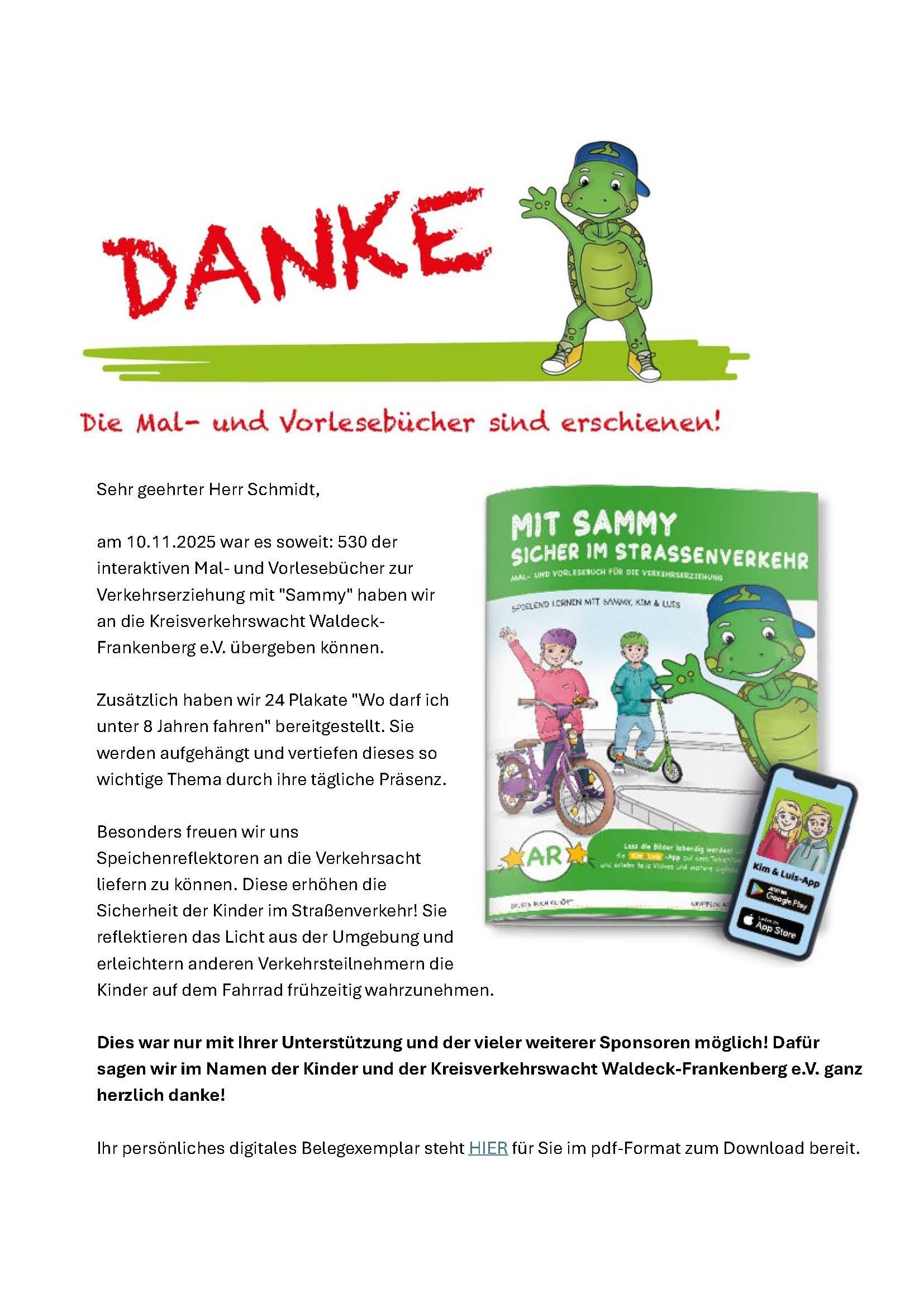 Mal- und Vorlesebuch für Kinder für die Kreisverkehrswacht Waldeck-Frankenberg e.V.