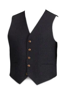 5-Button Charcoal Tweed Waistcoat