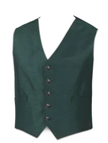 5-Button Green Waistcoat (Dark Button)