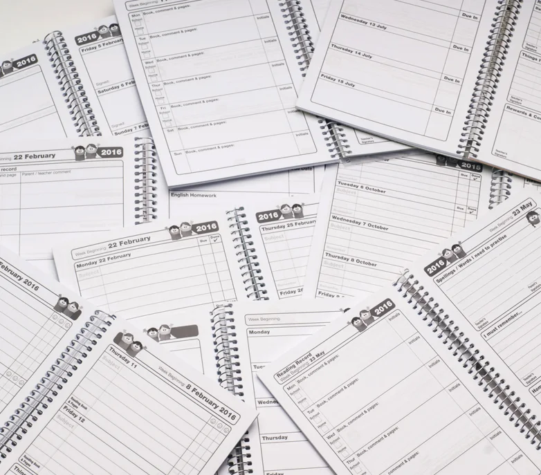 Custom primary school planner diary pages