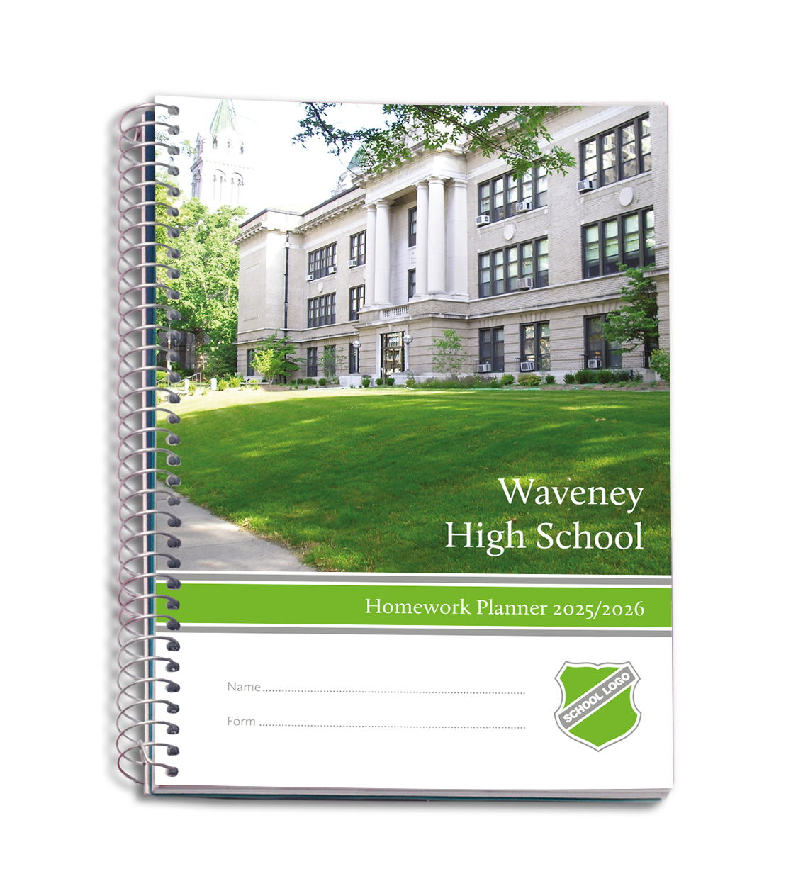 custom cover for a uk school homework planner