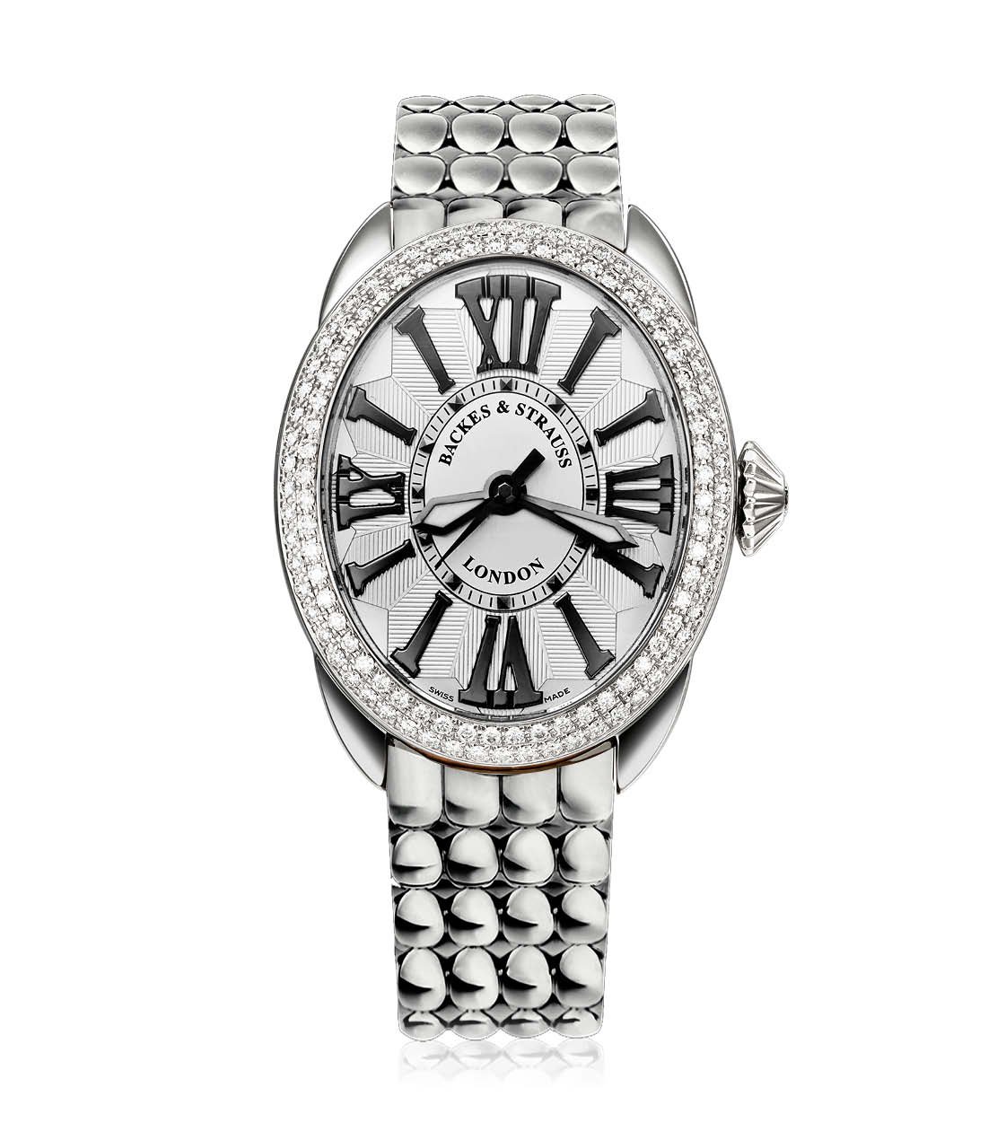 Regent 3238 everyday luxury watch for women with oval steel case and signature white dial.jpg