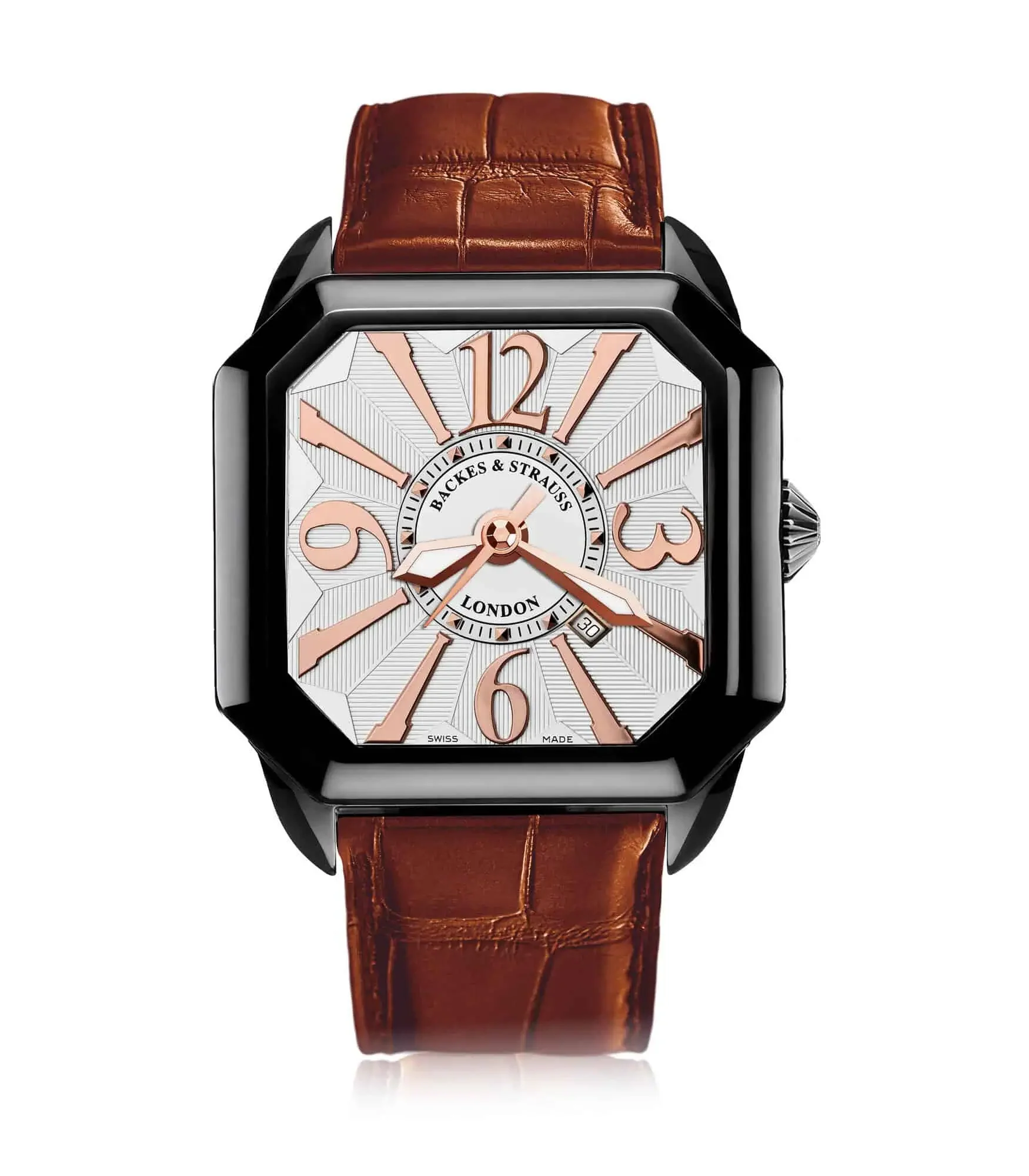 Sophisticated Berkeley men’s luxury watch with automatic movement and black PVD steel case.webp
