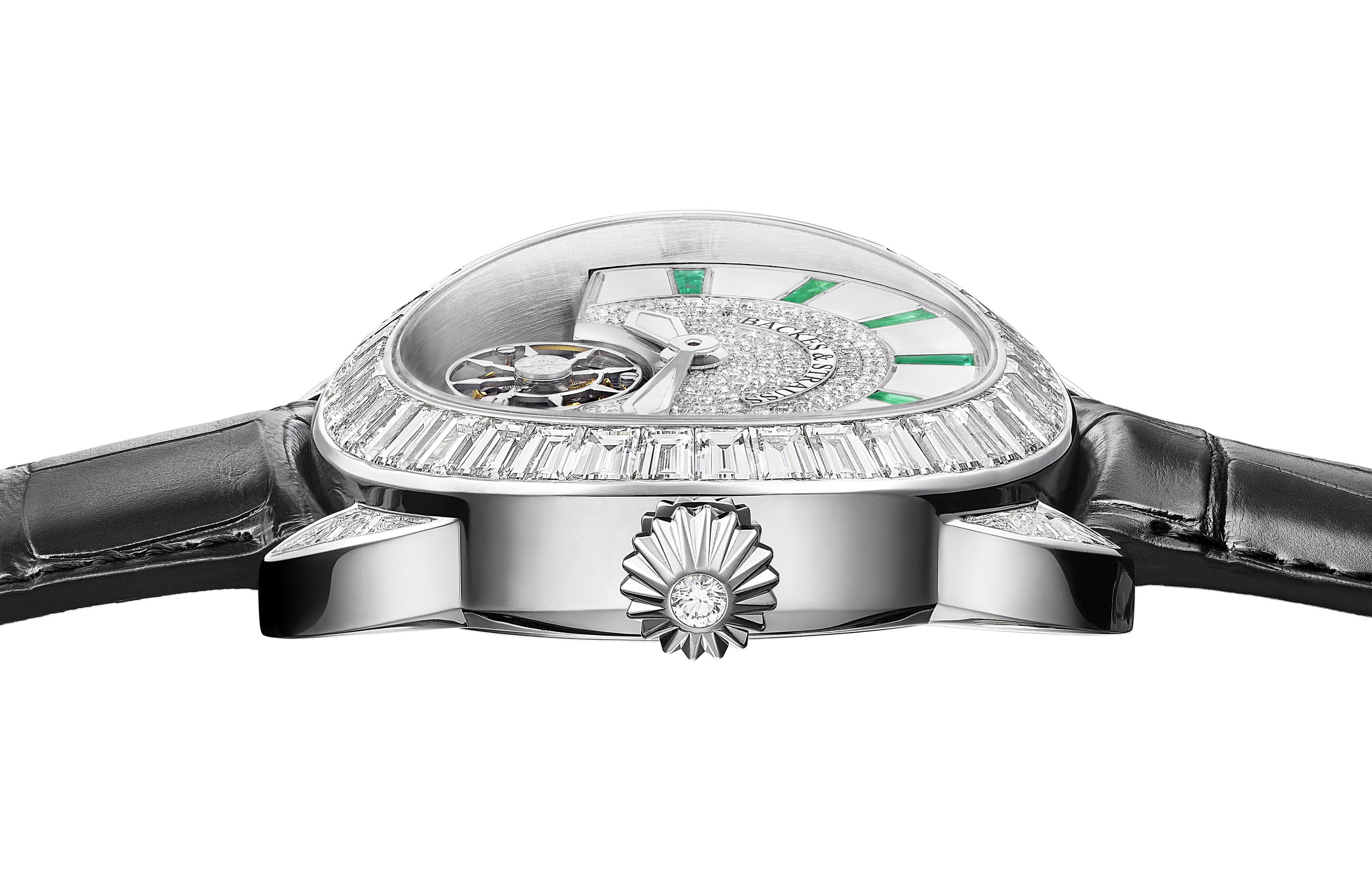 Piccadilly 45 King Tourbillon iconic diamond encrusted watch side-shot 2