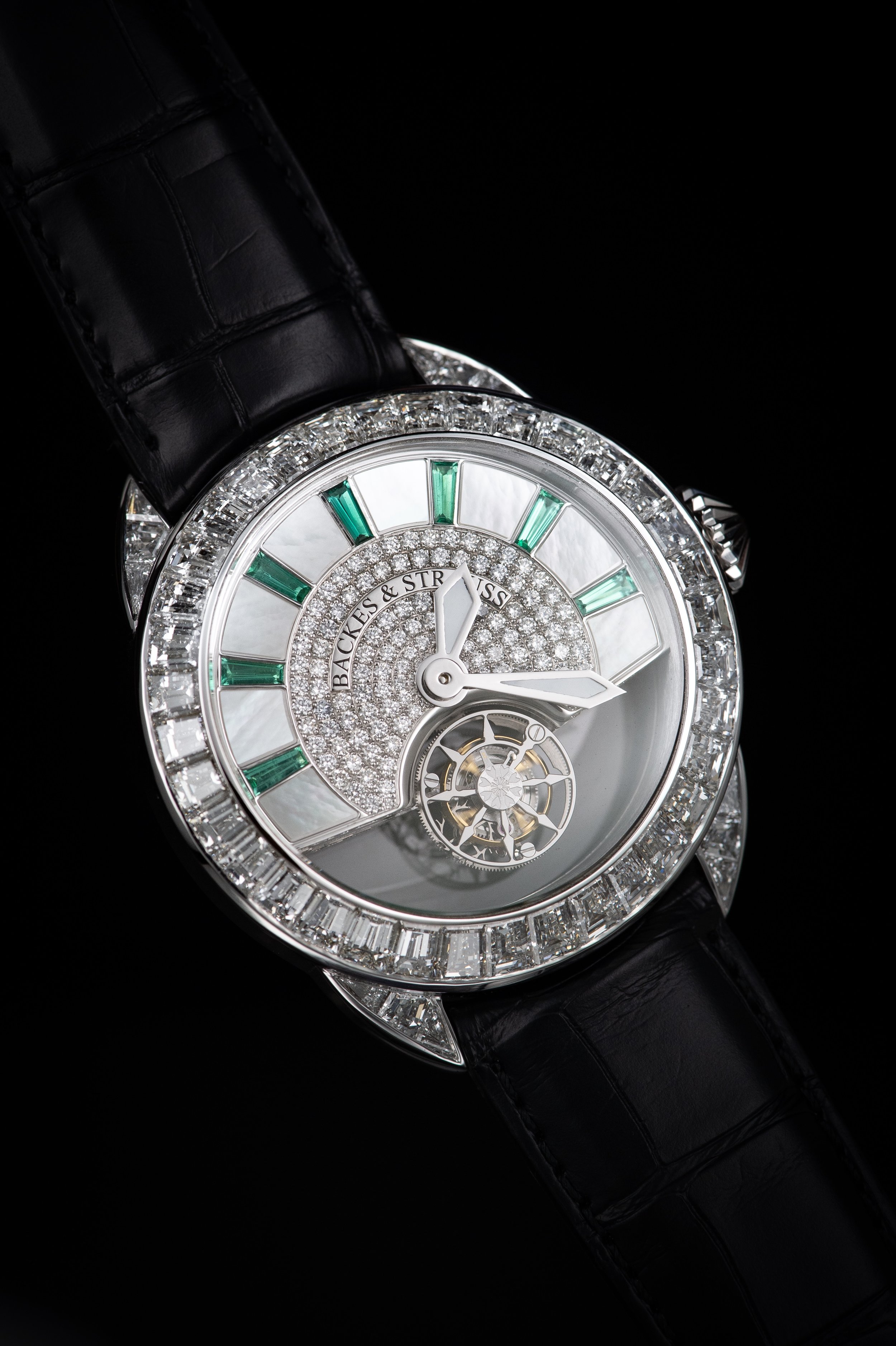 Piccadilly 45 King Tourbillon iconic diamond encrusted watch side-shot
