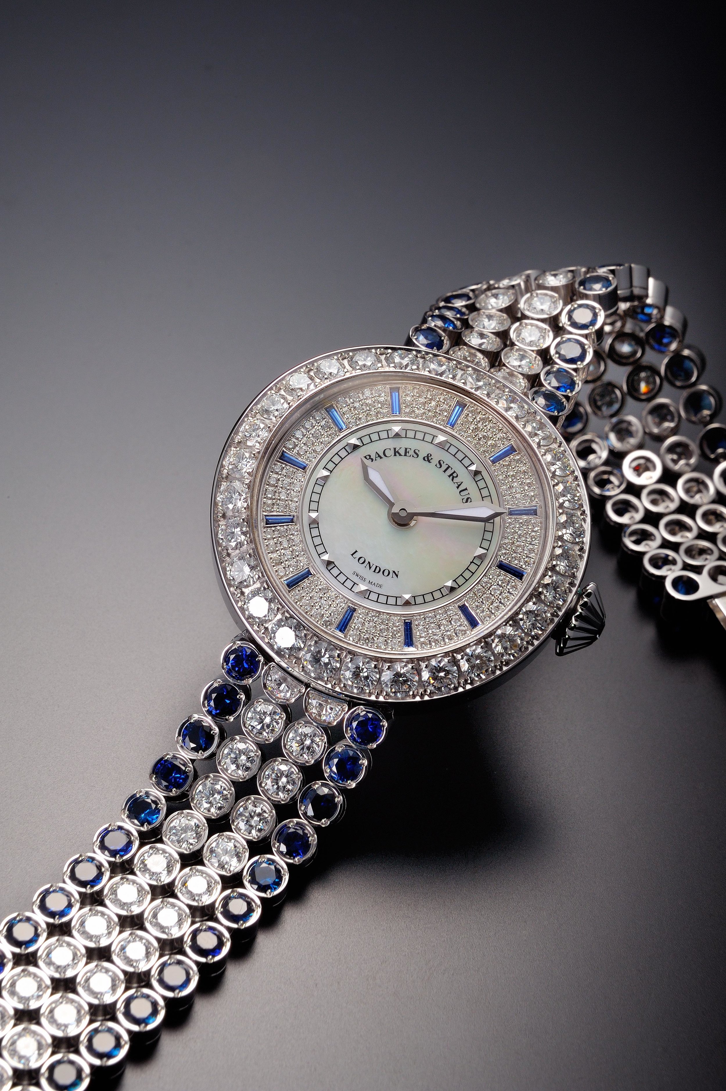 Piccadilly Princess 37 blue velvet diamond watch