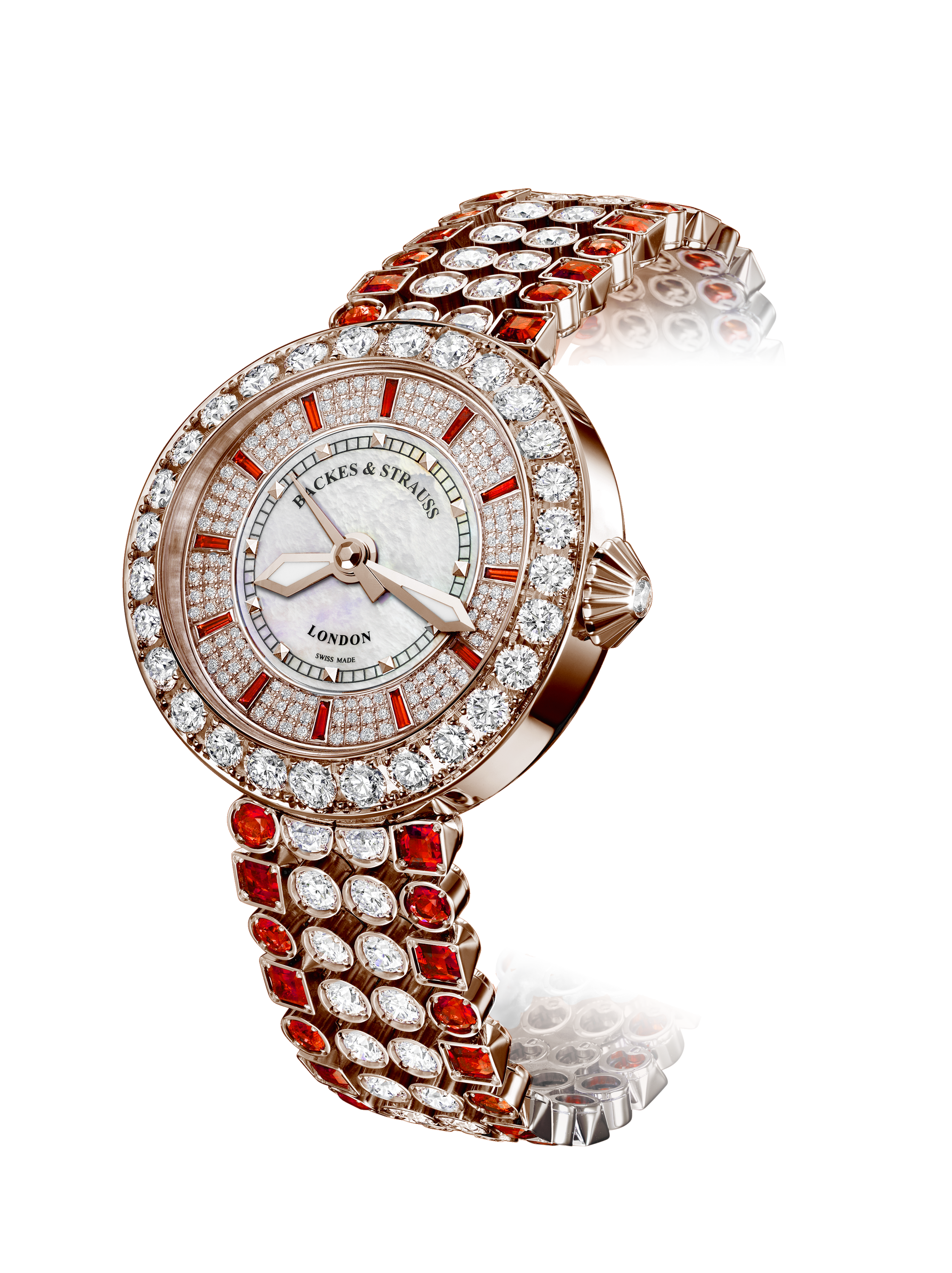 Piccadilly Princess 37 red rose diamond watch