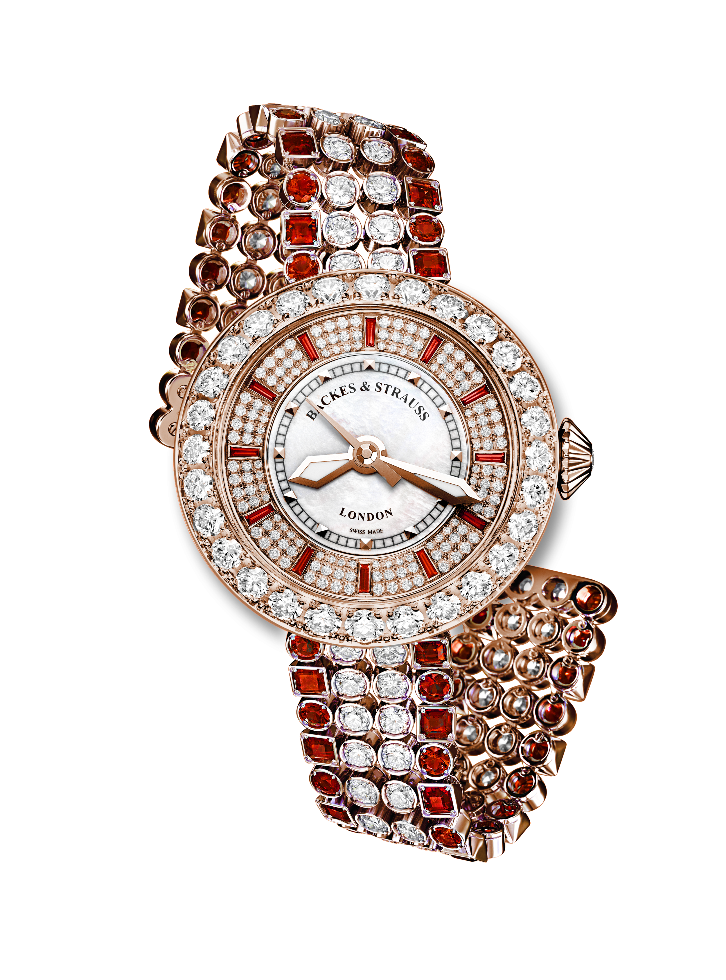 Piccadilly Princess 37 red rose diamond watch 
