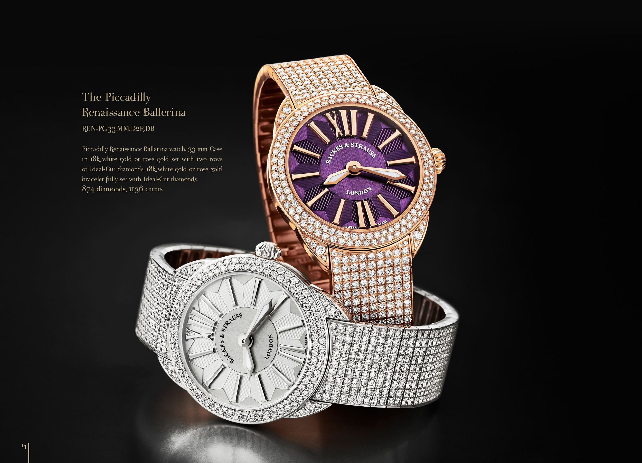 Piccadilly Renaissance Ballerina diamond watch 