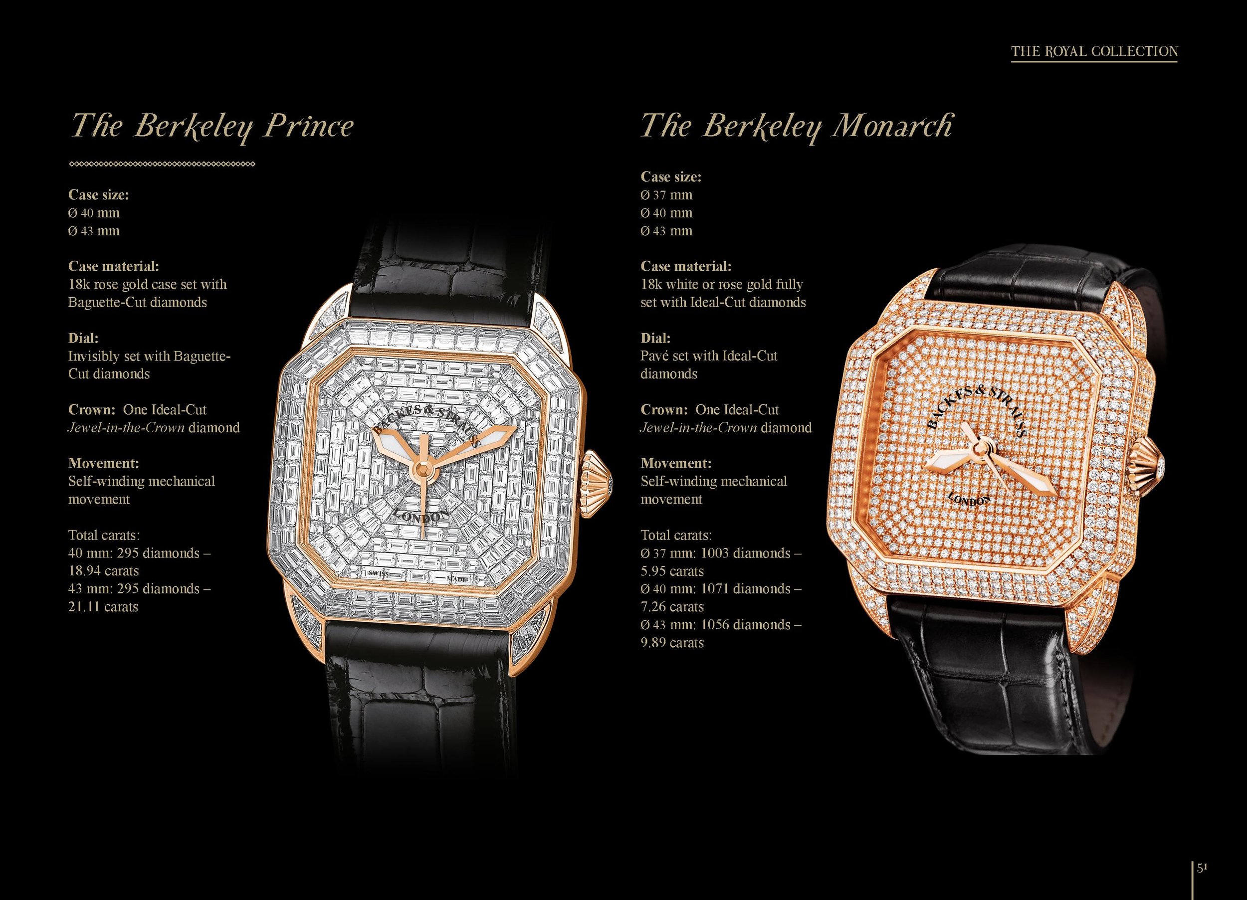 The Berkeley Monarch and Prince diamond watch