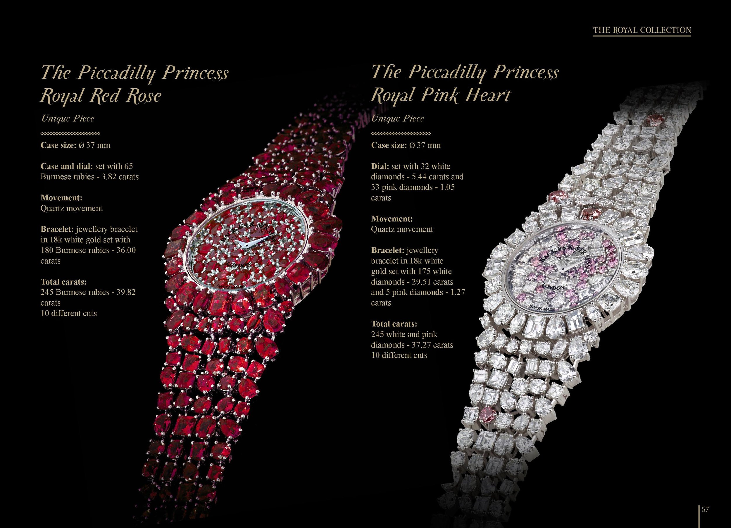 The Piccadilly Princess Royal Red Rose and Pink Heart msaterpiece