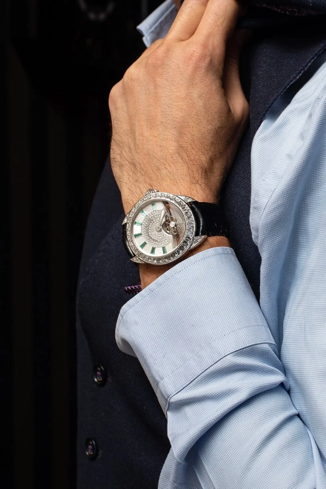Piccadilly 45 King Tourbillon iconic diamond encrusted watch for him