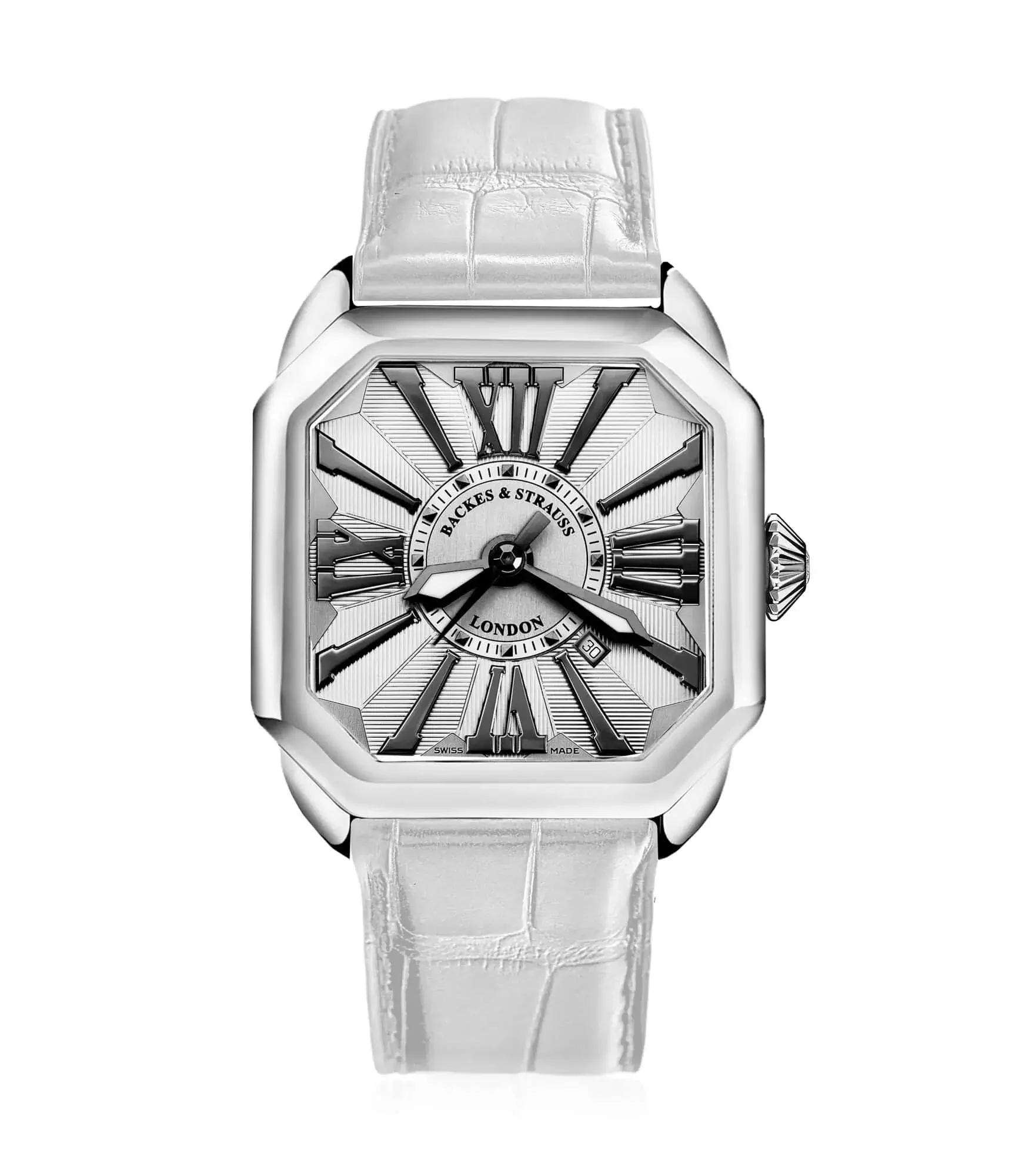 Backes & Strauss Berkeley Steel 40 — White / Black Roman