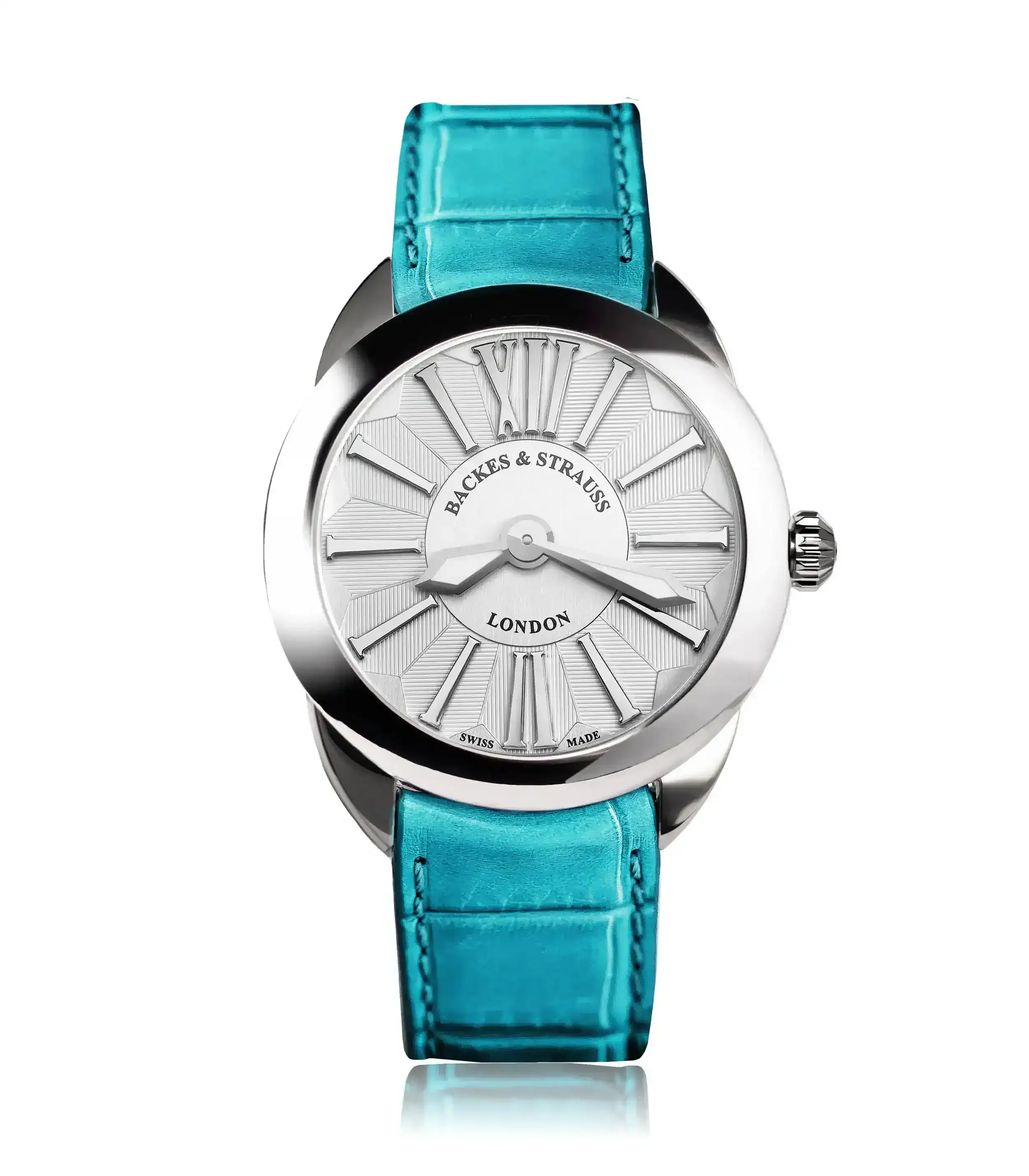 Handcrafted Swiss diamond timepiece with timeless design and white dial.webp